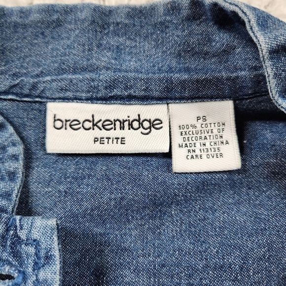 Breckenridge Embroidered Chambray Fall Jacket sz SmallP - Picture 3 of 5